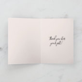 Blush Pink Mint Green Gold Butterfly Love サンキューカード (内部)