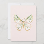Blush Pink Mint Green Gold Butterfly Wedding 招待状 (裏面)