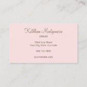 Blush Pink Mocha Script Photo Lashes and Brows 名刺 (裏面)