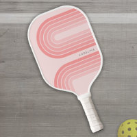 Blush Pink Mod Retro Striped Pattern Custom Name