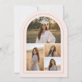 Blush Pink Modern 5 Photo Graduation Announcement 招待状 (裏面)