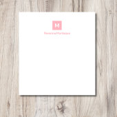 Blush Pink Modern Chic Trendy Monogram Name  ノートパッド