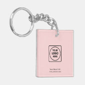 Blush Pink Modern | Custom Business Logo Keyring キーホルダー (正面左)
