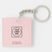 Blush Pink Modern | Custom Business Logo Keyring キーホルダー (裏面)