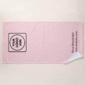 Blush Pink Modern | Custom Professional Logo  ビーチタオル (正面)