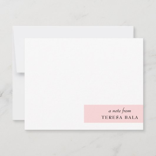 Blush Pink | Modern Feminine Minimalist Design ノートカード (正面)