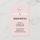 Blush Pink Modern Logo QR Code Photo Makeup Busine 名刺 (裏面)