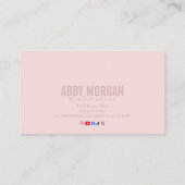 Blush Pink Modern Makeup 名刺 (裏面)