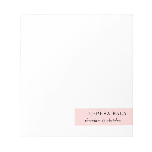 Blush Pink Modern Minimal Feminine Design ノートパッド (正面)