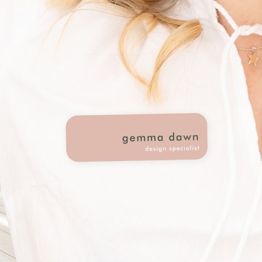 Blush Pink Modern Minimal Feminine Girly 名札