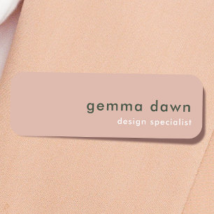 Blush Pink Modern Minimal Feminine Girly 名札