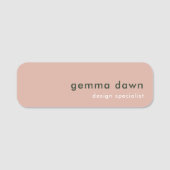 Blush Pink Modern Minimal Feminine Girly 名札 (正面)