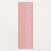 Blush Pink Modern Minimal Wavy Lines With Initials ヨガマット (正面)