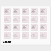 Blush Pink Modern Minimalist Candle Label Sticker スクエアシール (シート)
