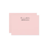 Blush Pink | Modern Minimalist Monogram Design ノートカード (正面/裏面インサイチュ)
