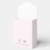 Blush Pink Modern Minimalist Monogram Name フェイバーボックス (オープン)
