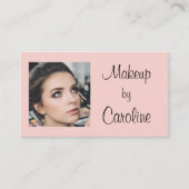 Blush Pink Modern Minimalist Photo Makeup  名刺 (正面)