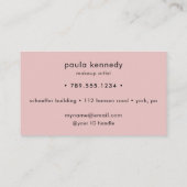 Blush Pink Modern Photo Makeup 名刺 (裏面)