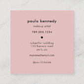 Blush Pink Modern Photo Makeup 3 Photo Square スクエア名刺 (裏面)