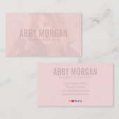 Blush Pink Modern Photo Makeup Business Card 名刺 (正面/裏面)