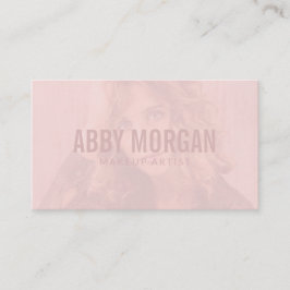 Blush Pink Modern Photo Makeup Business Card 名刺