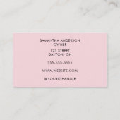 Blush Pink Modern Script Photo Nails 名刺 (裏面)