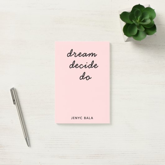Blush Pink Modern Stylish Script Design ポストイット (オフィス)