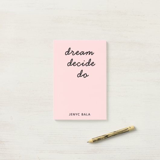 Blush Pink Modern Stylish Script Design ポストイット (デスク上)