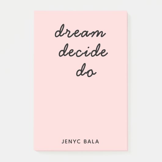 Blush Pink Modern Stylish Script Design ポストイット (正面)