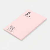 Blush Pink Monogram Modern Design ポストイット (アングル)