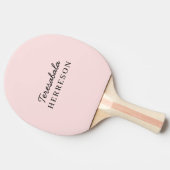 Blush Pink Monogram Modern Minimal Feminine Art 卓球ラケット (横)