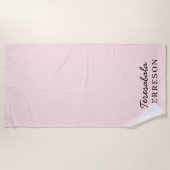 Blush Pink Monogram Modern Minimalist Feminine Art ビーチタオル (正面)