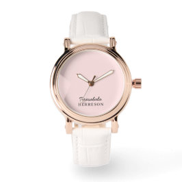 Blush Pink Monogram Modern Minimalist Feminine Chi 腕時計