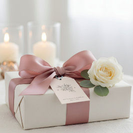 Blush Pink Monogram Wedding Favor Tag ギフトタグ