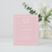Blush pink monogram wreath birthday invitation (スタンド正面)
