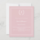 Blush pink monogram wreath birthday invitation (正面)