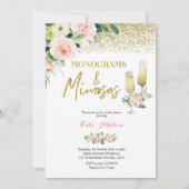 Blush Pink Monograms and Mimosas Bridal Shower 招待状 (正面)