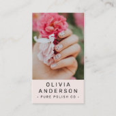 Blush Pink Nail Tech Photo QR Code 名刺 (正面)