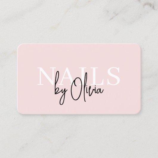 Blush Pink Nail Technician 名刺 (正面)