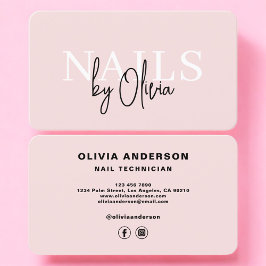 Blush Pink Nail Technician 名刺