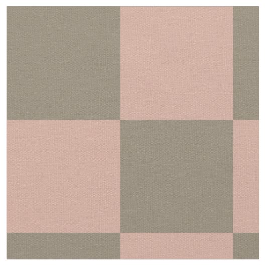 Blush Pink Neutral Checkerboard Cotton Fabric ファブリック (クローズアップ)