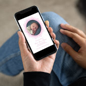 Blush Pink Newborn Photo Birth Announcement Card