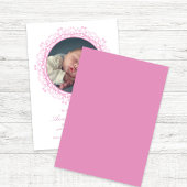 Blush Pink Newborn Photo Birth Announcement Card