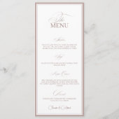 Blush Pink Old Money Wedding Dinner Menu Card メニュー (正面)