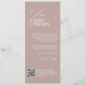 Blush Pink Old Money Wedding Dinner Menu Card メニュー (裏面)