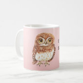 Blush Pink Owl I'll Be Seeing You コーヒーマグカップ (正面左)