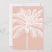 Blush Pink Palm Tree Sea You Soon Tropical Shower 招待状 (裏面)
