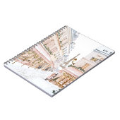 Blush Pink Paris Eiffel Tower Winter ノートブック (左側)