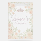 Blush Pink Party Communion Welcome Sign アクリルサイン (正面)