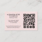 Blush Pink Pattern Makeup Artist Qr Social Icon 名刺 (裏面)